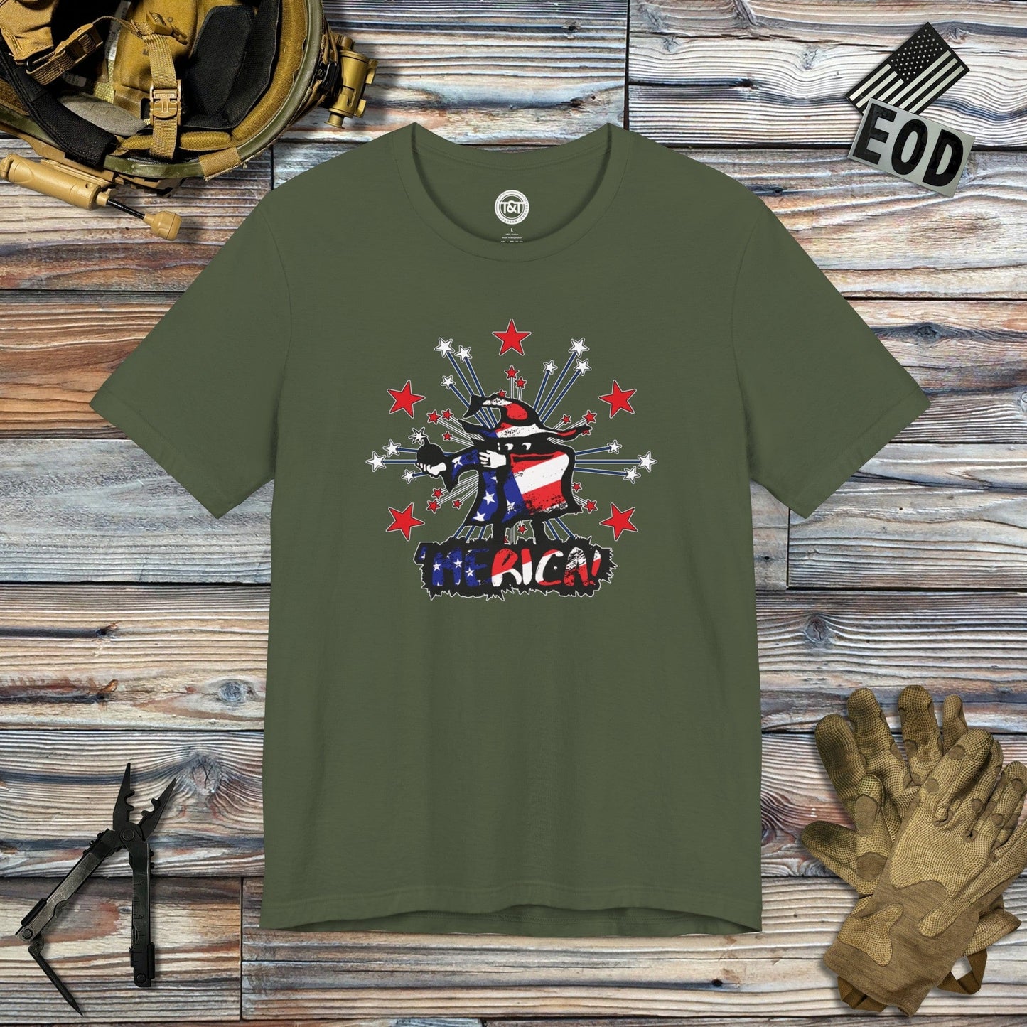 Tavern and Trail T-Shirt Mad Bomber - 'Merica Edition T-Shirt Military Green / S