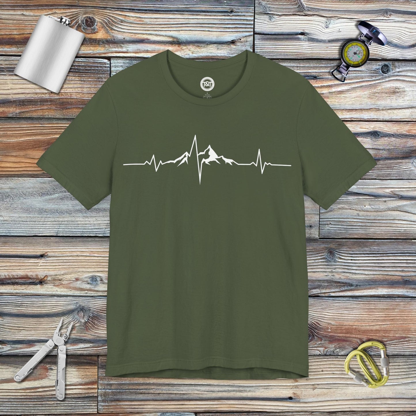 Tavern and Trail T-Shirt Mountain Rythm T-Shirt Military Green / S