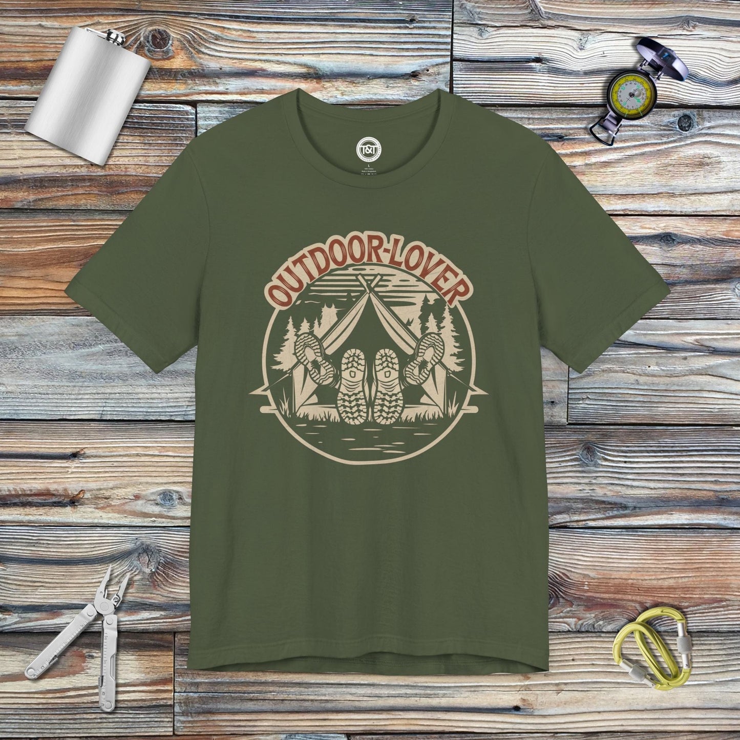 Tavern and Trail T-Shirt Outdoor-Lover T-Shirt Military Green / S