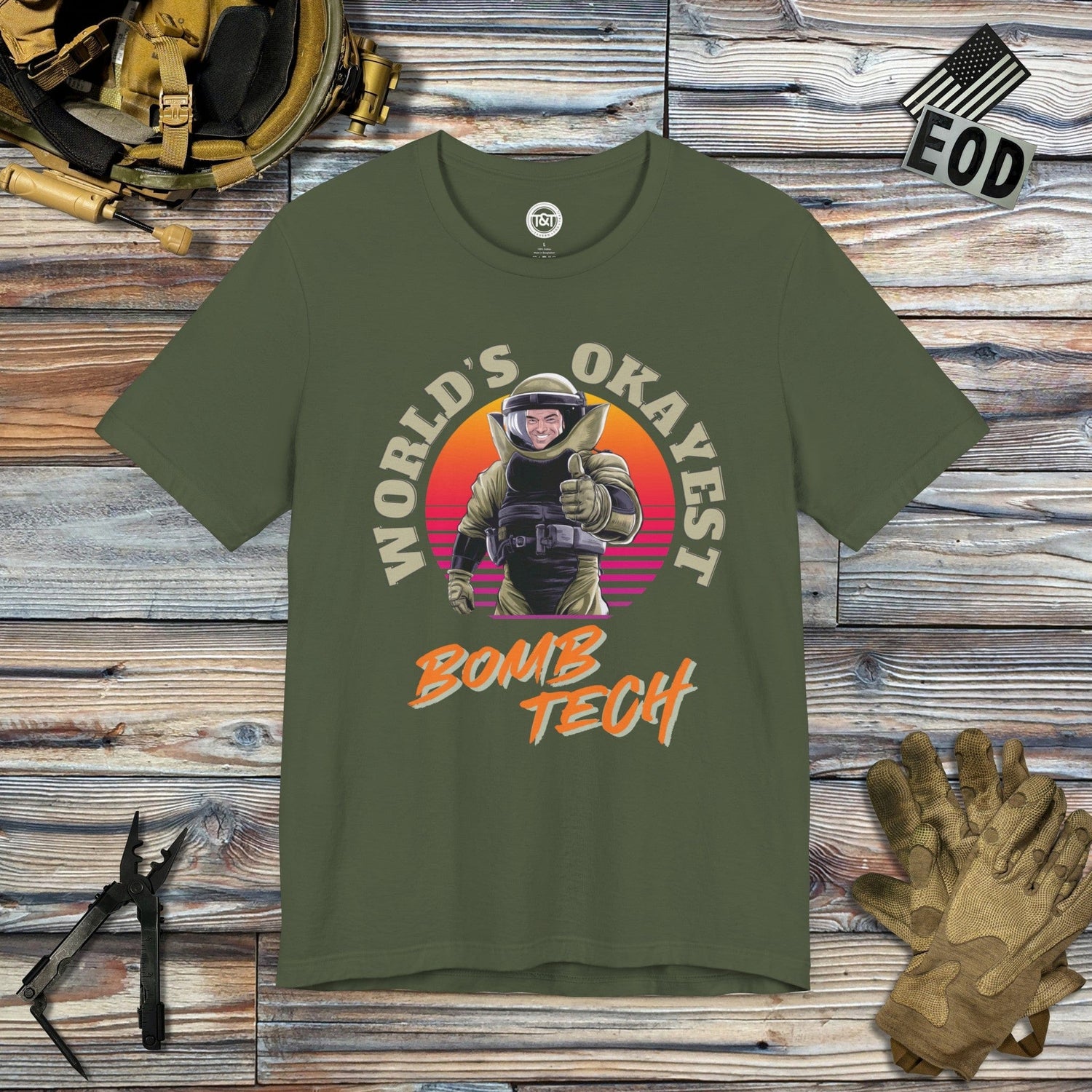 Tavern and Trail T-Shirt World's Okayest Bomb Tech (Gen 2) T-Shirt Military Green / S