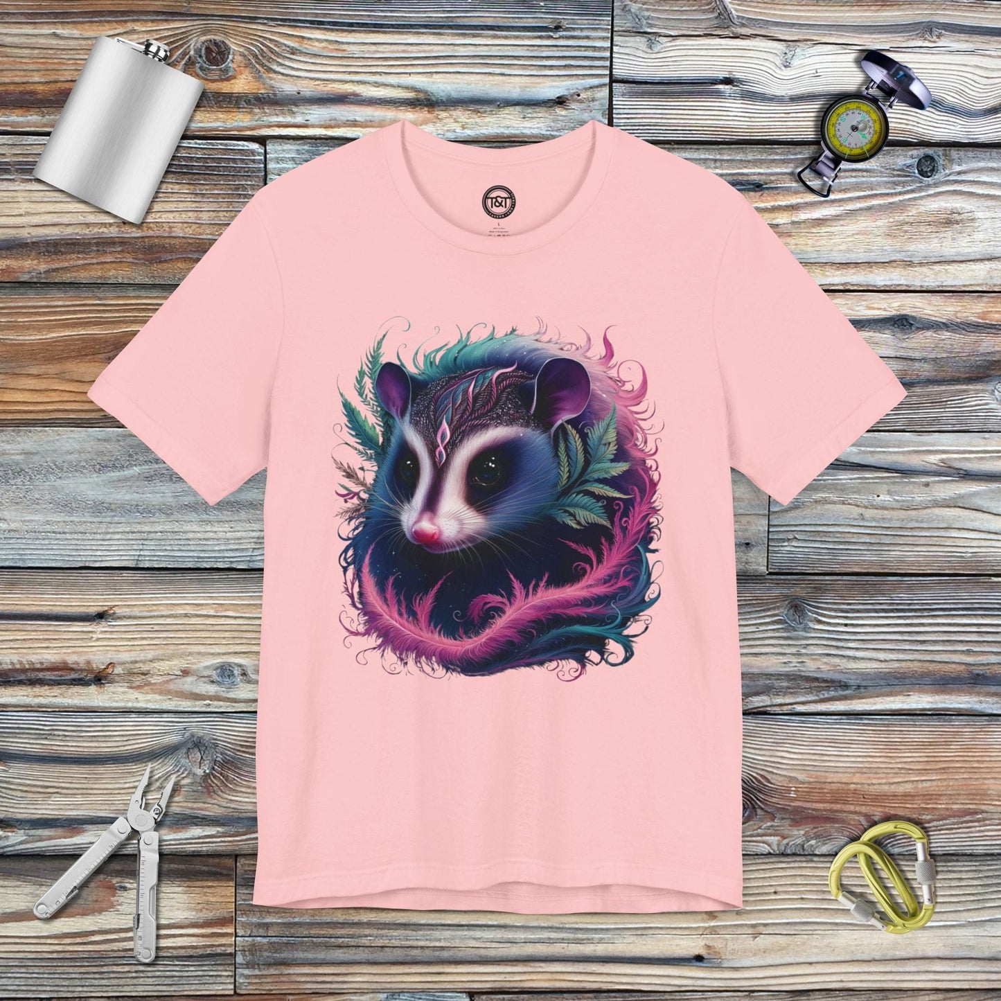 Tavern and Trail T-Shirt Mystic Opossum T-Shirt Pink / S