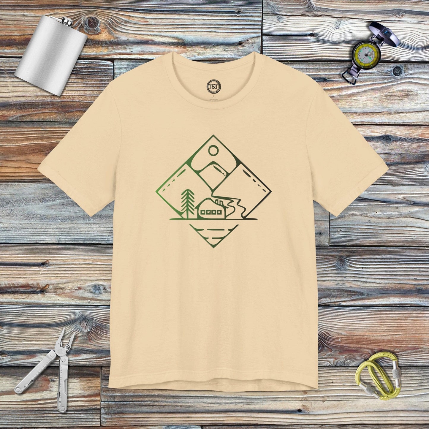 Tavern and Trail T-Shirt Diamond Trails (Emerald) T-Shirt Soft Cream / S