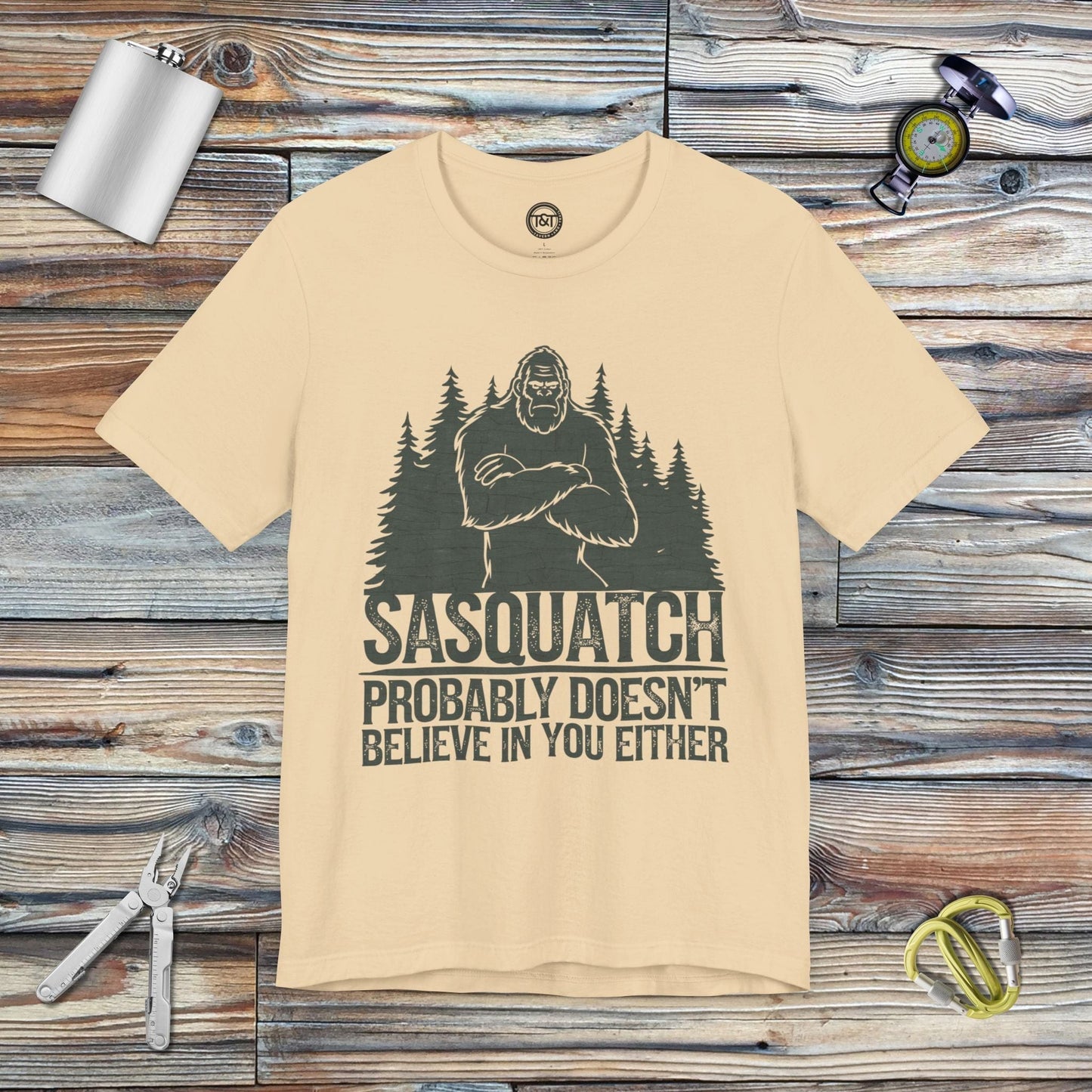 Tavern and Trail T-Shirt Doubting Sasquatch T-Shirt Soft Cream / S