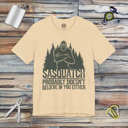 Tavern and Trail T-Shirt Doubting Sasquatch T-Shirt Soft Cream / S