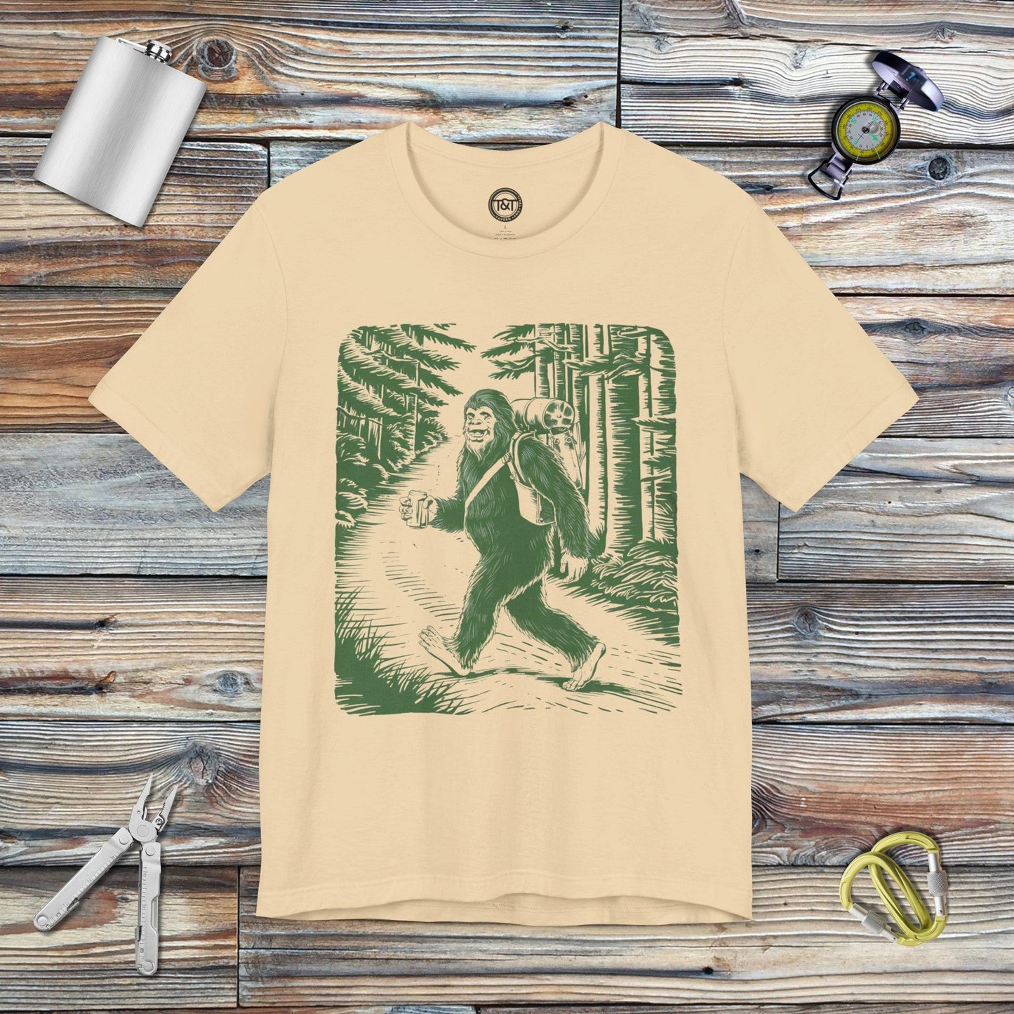 Tavern and Trail T-Shirt Happy Sasquatch T-Shirt Soft Cream / S