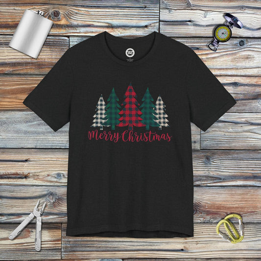 Tavern and Trail T-Shirt Merry Christmas Trees T-Shirt Solid Black Blend / S