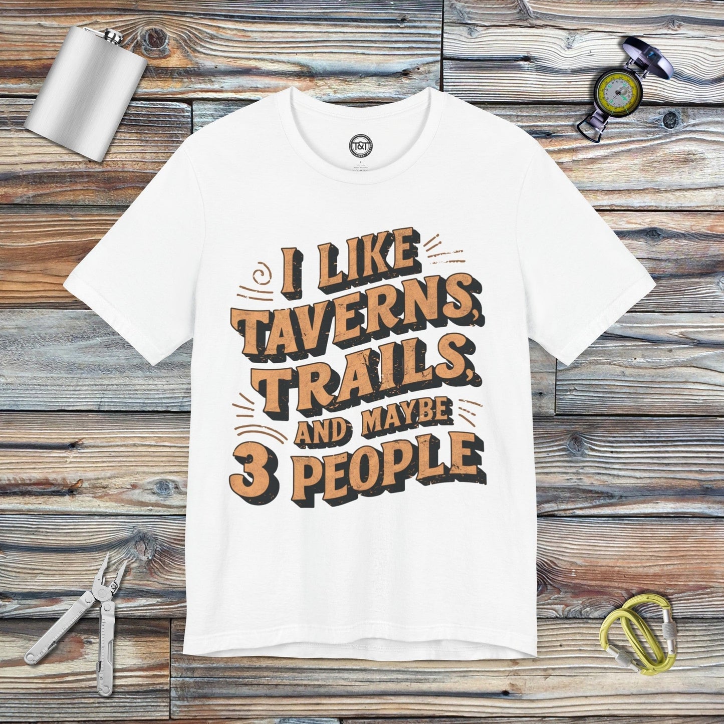 Tavern and Trail T-Shirt 3 People T-Shirt White / S