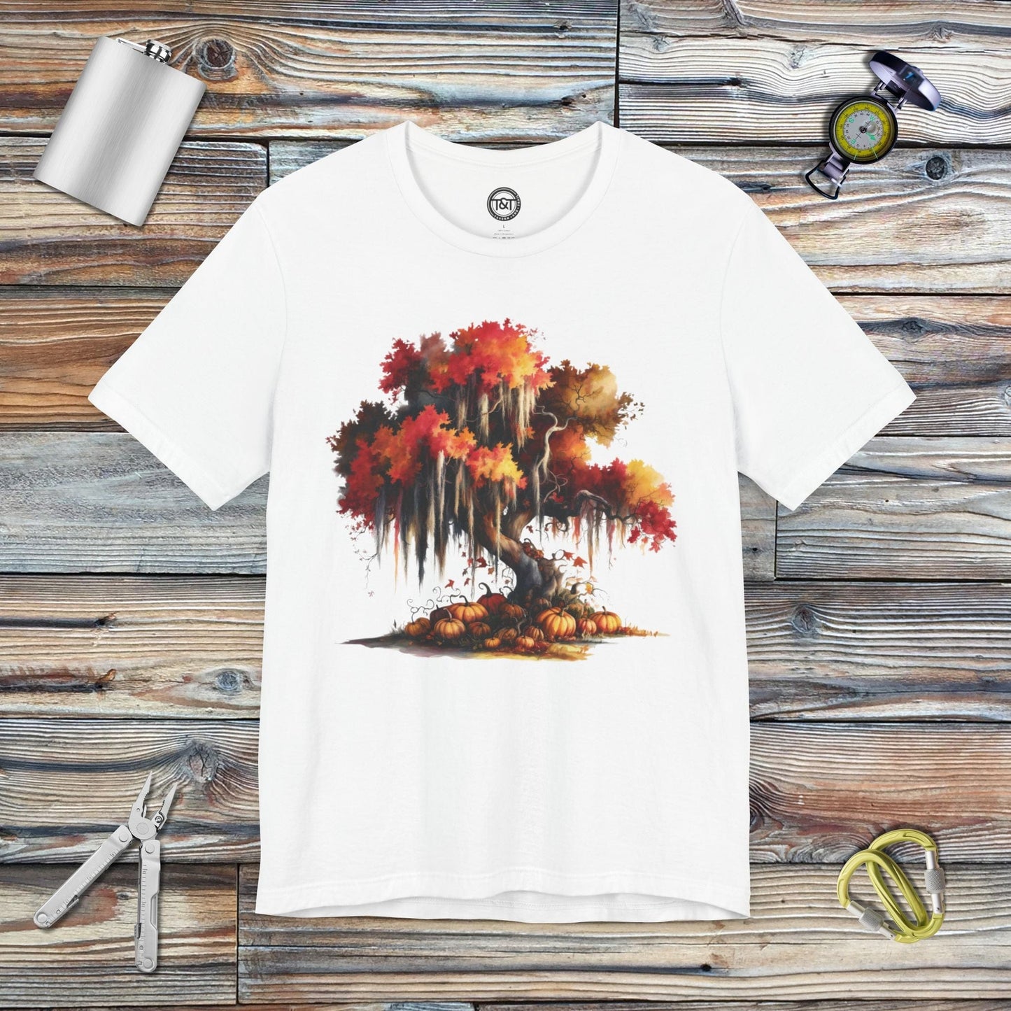 Tavern and Trail T-Shirt Autumn Tree T-Shirt White / S