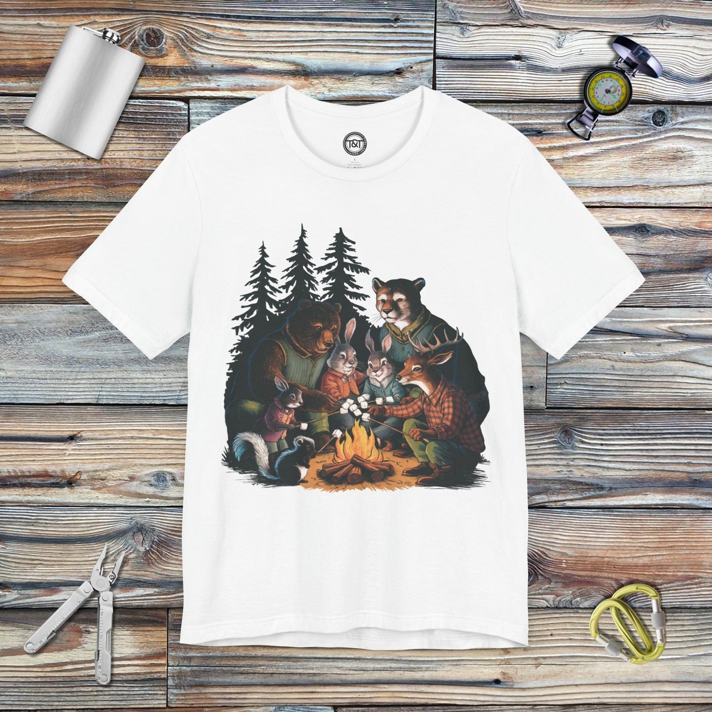 Tavern and Trail T-Shirt Campfire Tails T-Shirt White / S