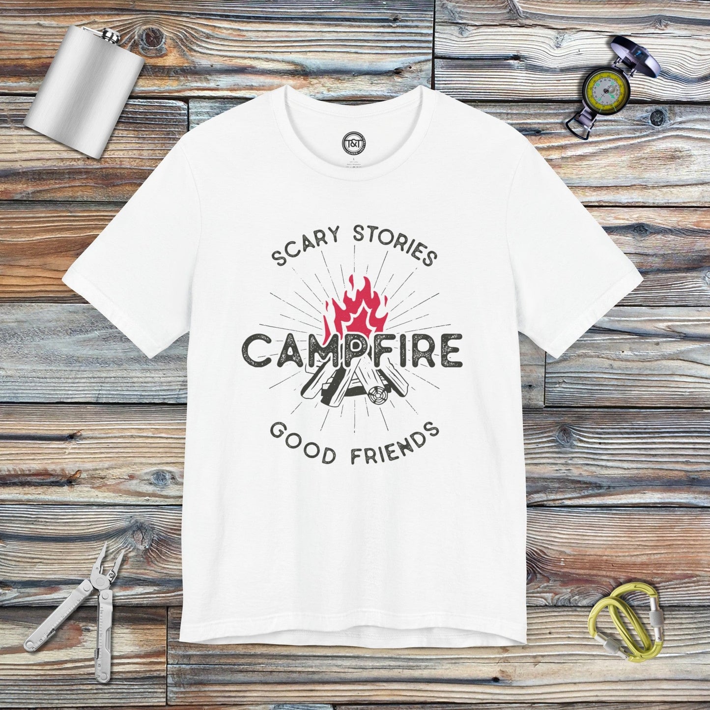 Tavern and Trail T-Shirt Campfire Tales T-Shirt White / S