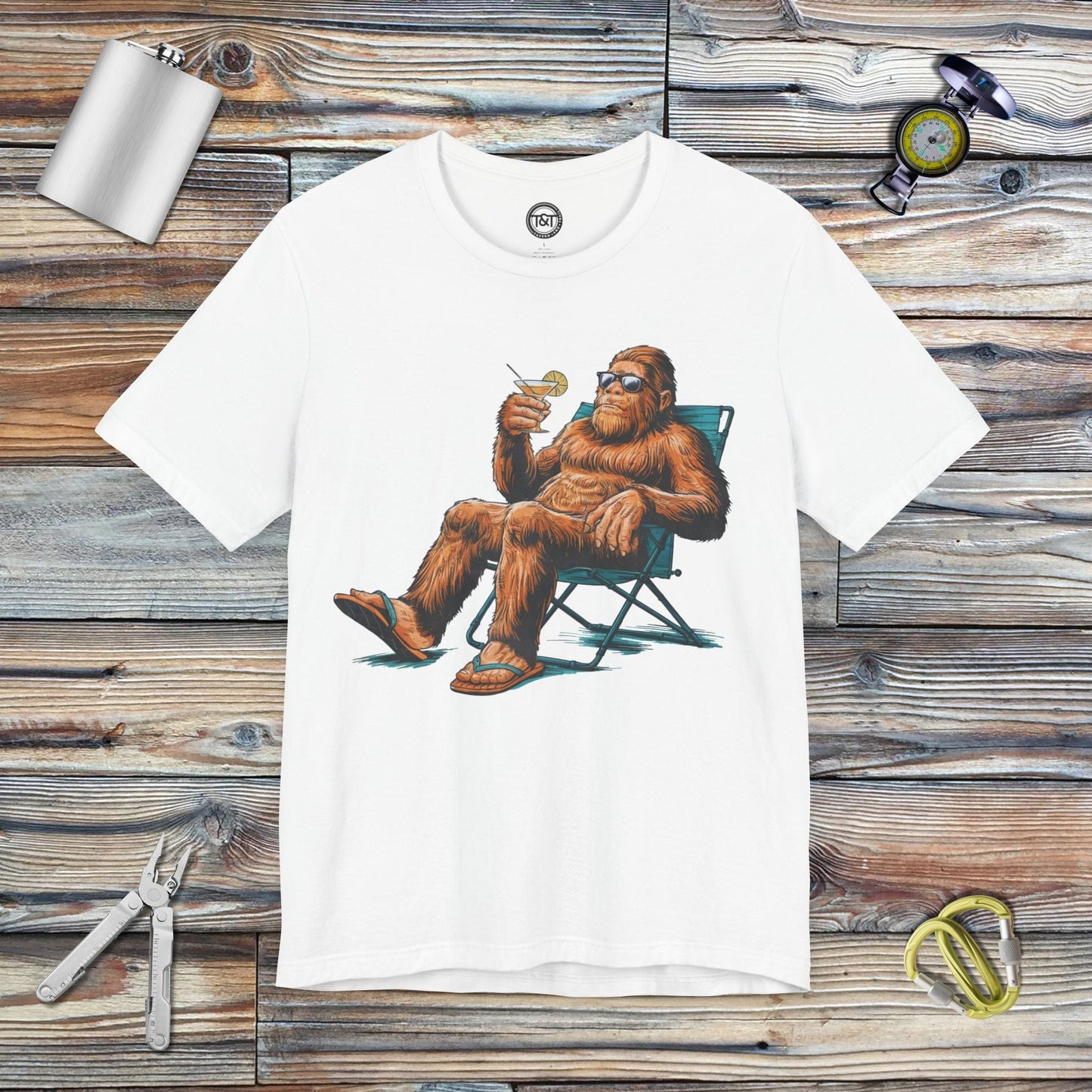 Tavern and Trail T-Shirt Chillin' with Sasquatch T-Shirt White / S