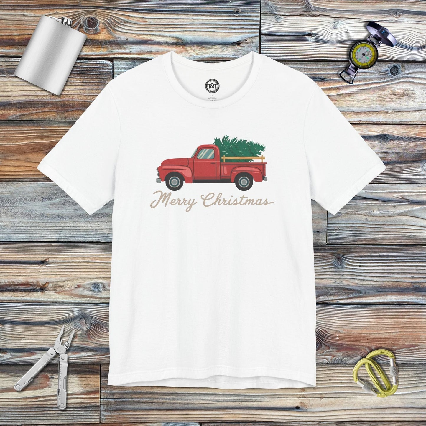 Tavern and Trail T-Shirt Christmas Pickup T-Shirt White / S