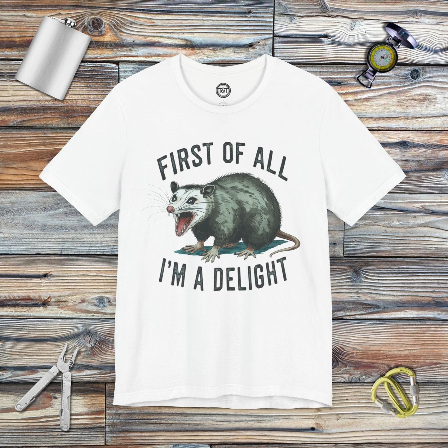 Tavern and Trail T-Shirt Delightful Possum T-Shirt White / S