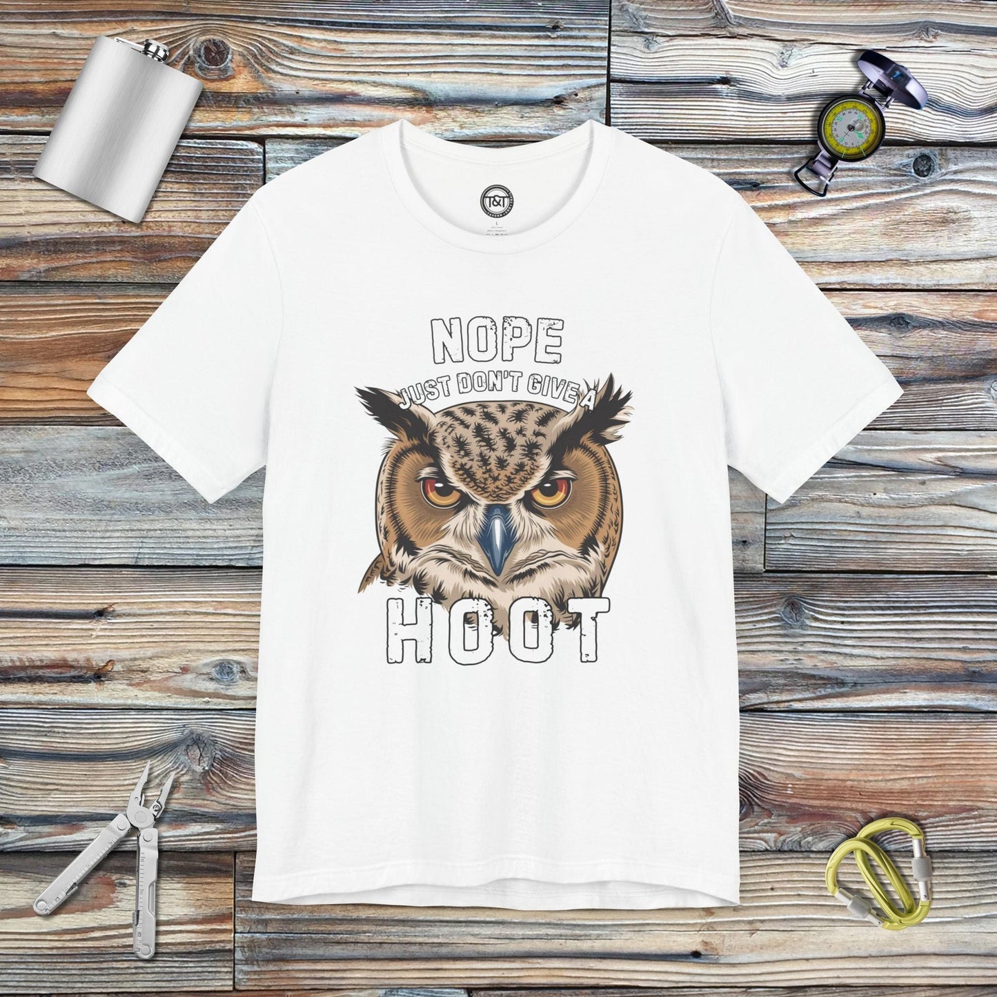 Tavern and Trail T-Shirt Don't Give a Hoot T-Shirt White / S