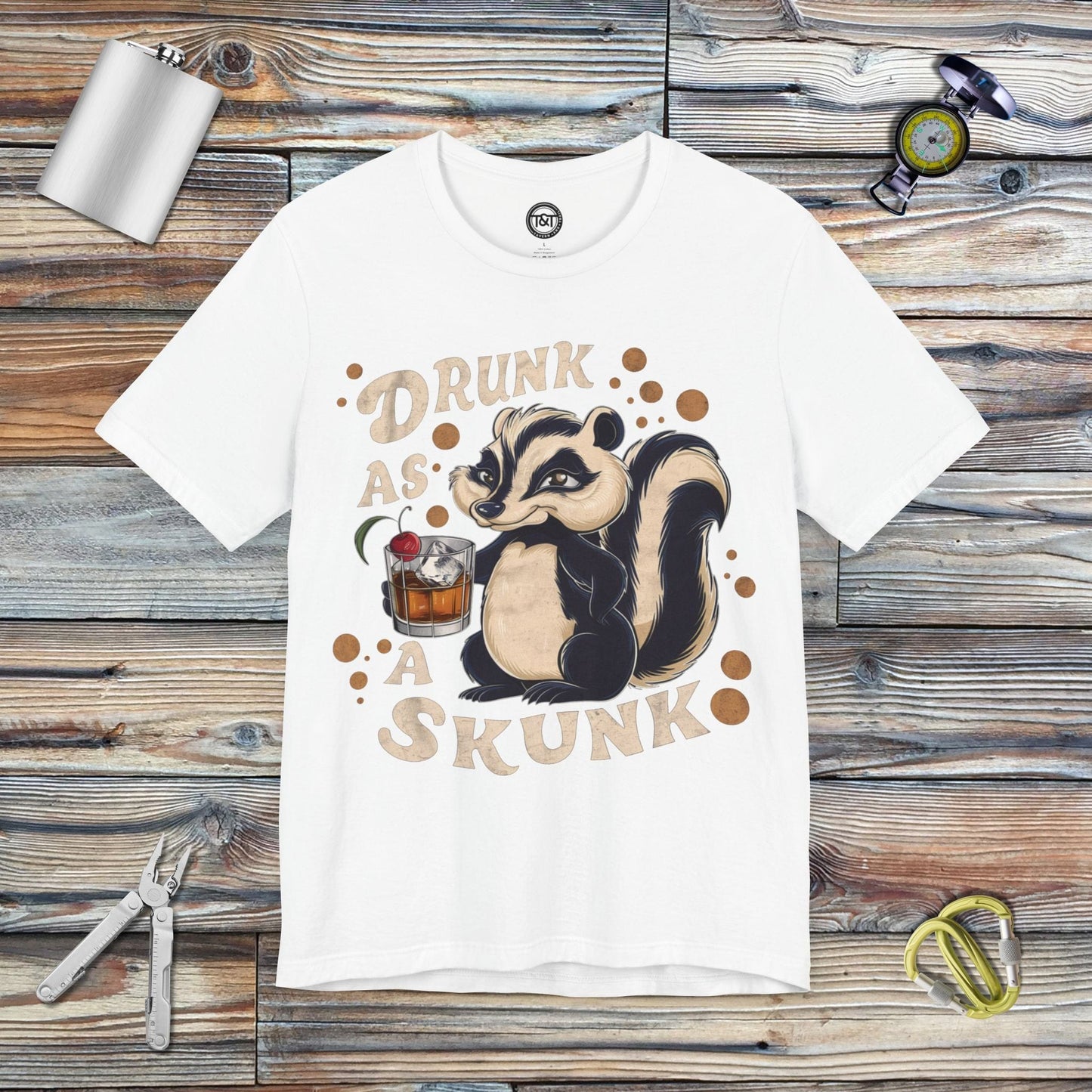 Tavern and Trail T-Shirt Drunk as a Skunk T-Shirt White / S