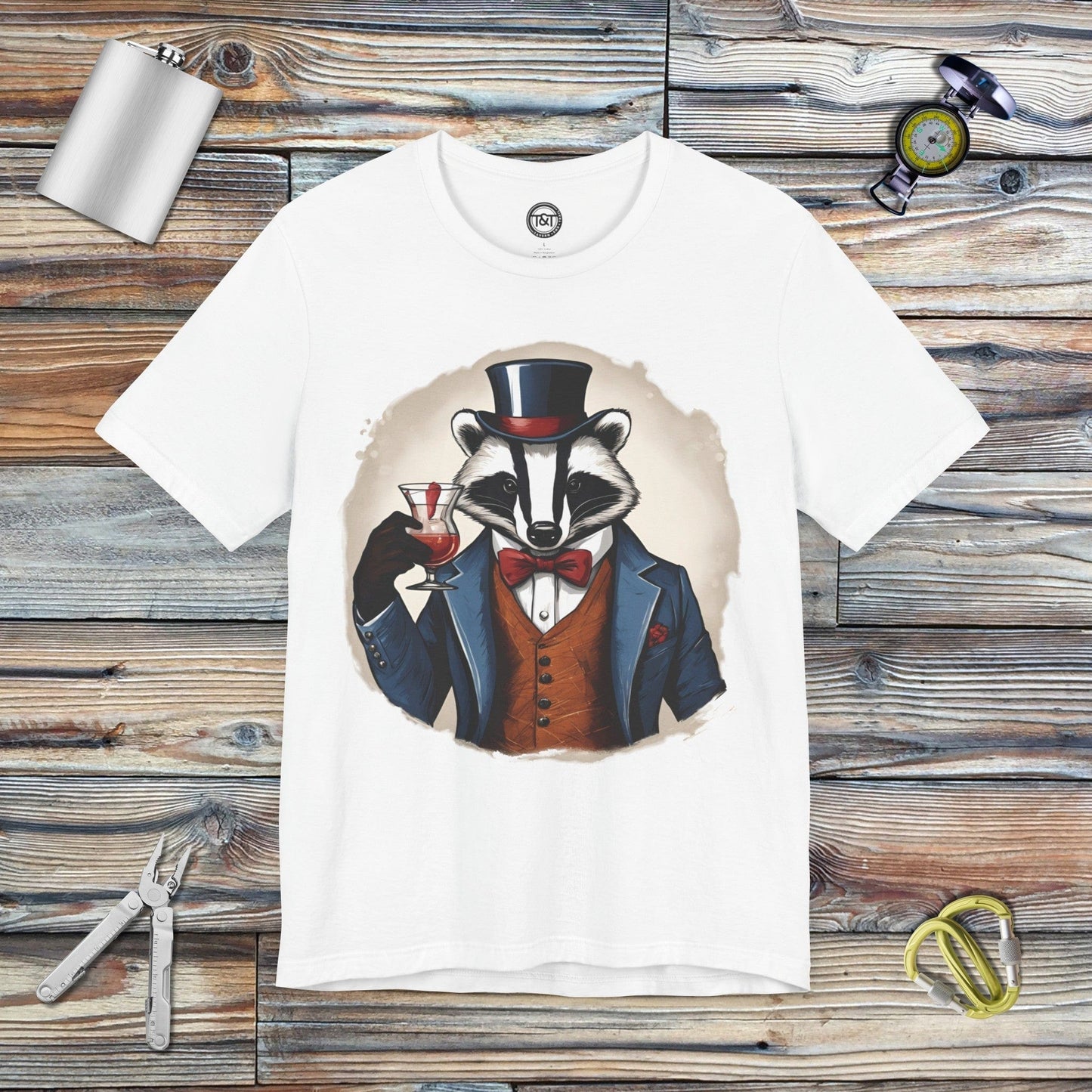 Tavern and Trail T-Shirt Gentleman Badger T-Shirt White / S