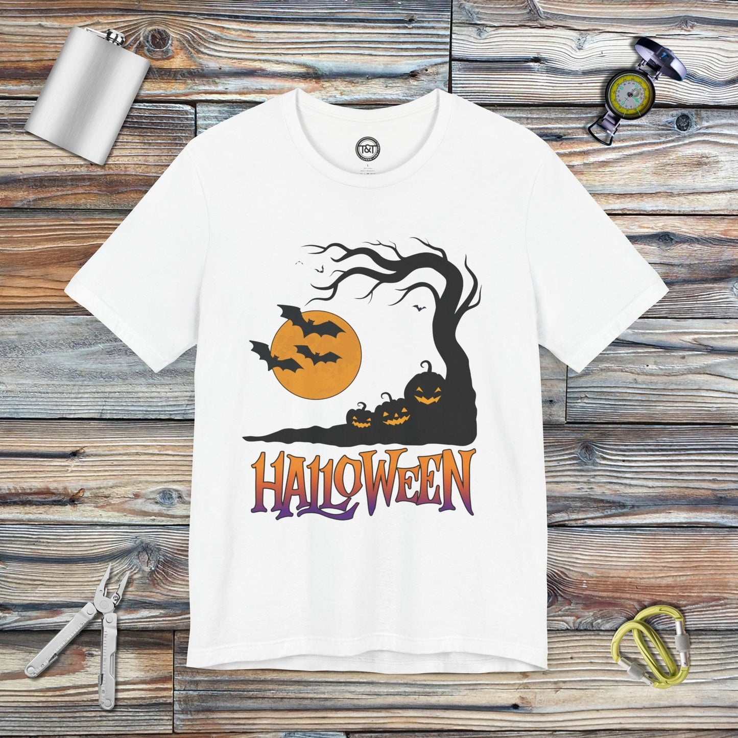 Tavern and Trail T-Shirt Halloween Tree T-Shirt White / S