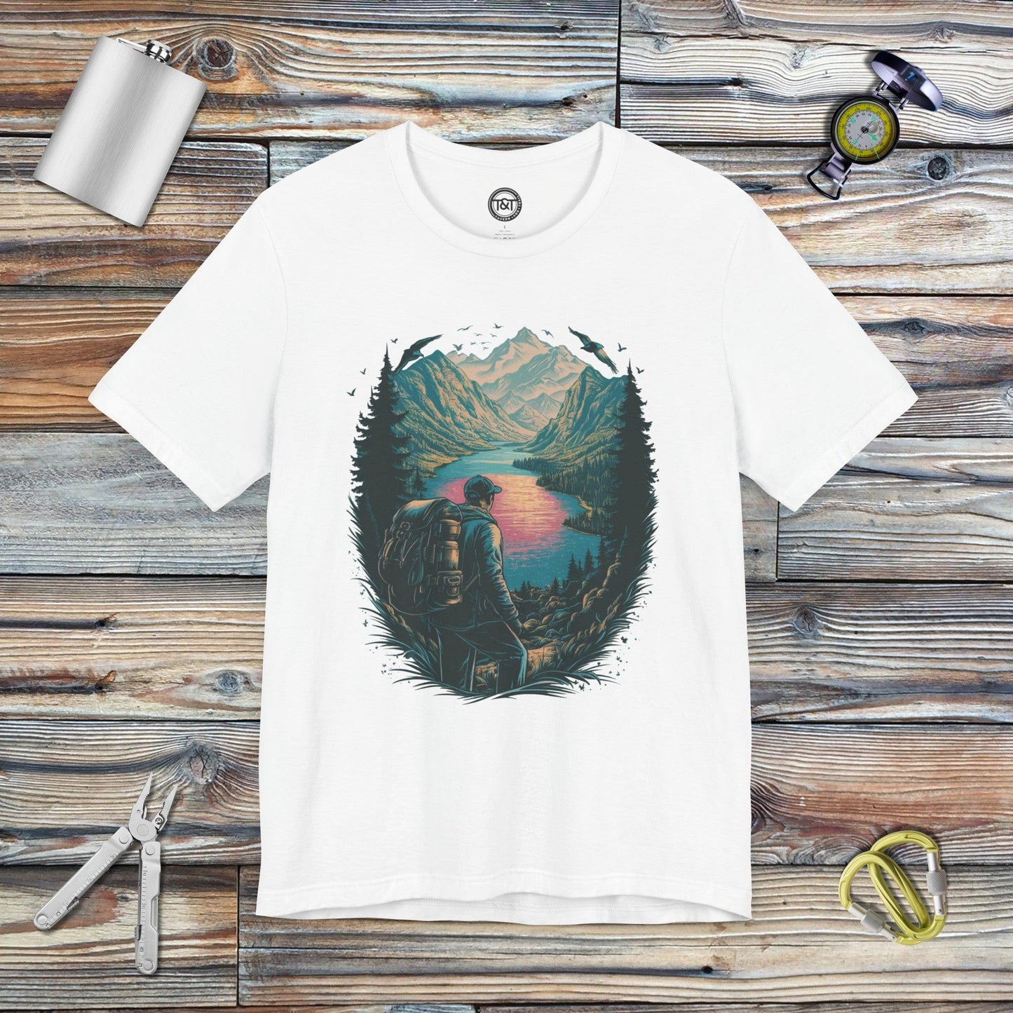 Tavern and Trail T-Shirt Hidden Lake T-Shirt White / S