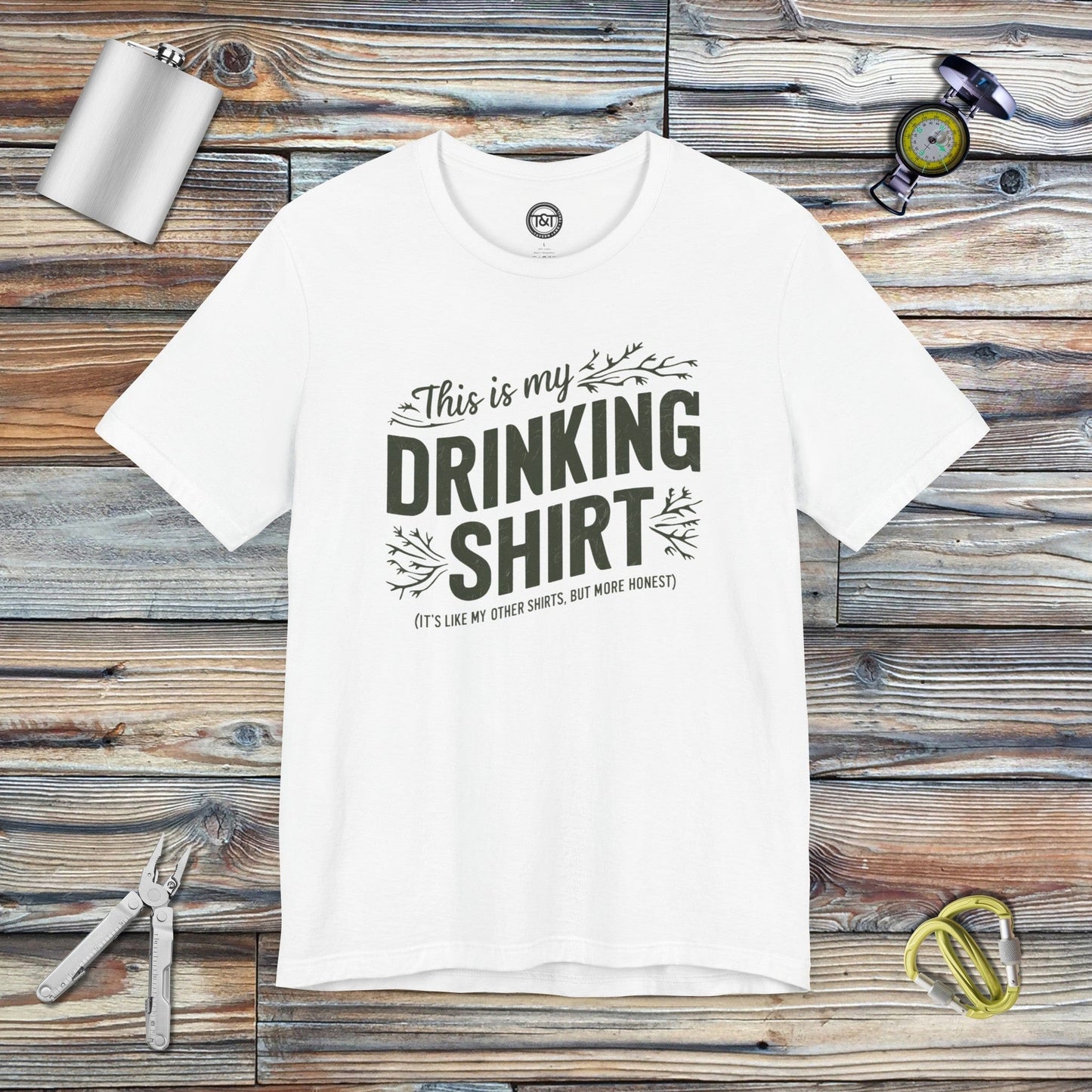 Tavern and Trail T-Shirt Honest Drinking T-Shirt White / S