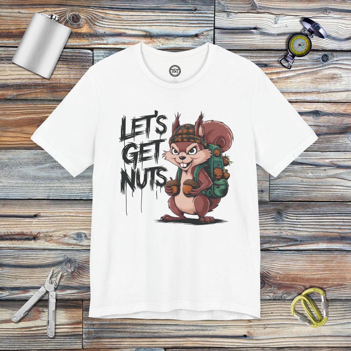 Tavern and Trail T-Shirt Let's Get Nuts T-Shirt White / S