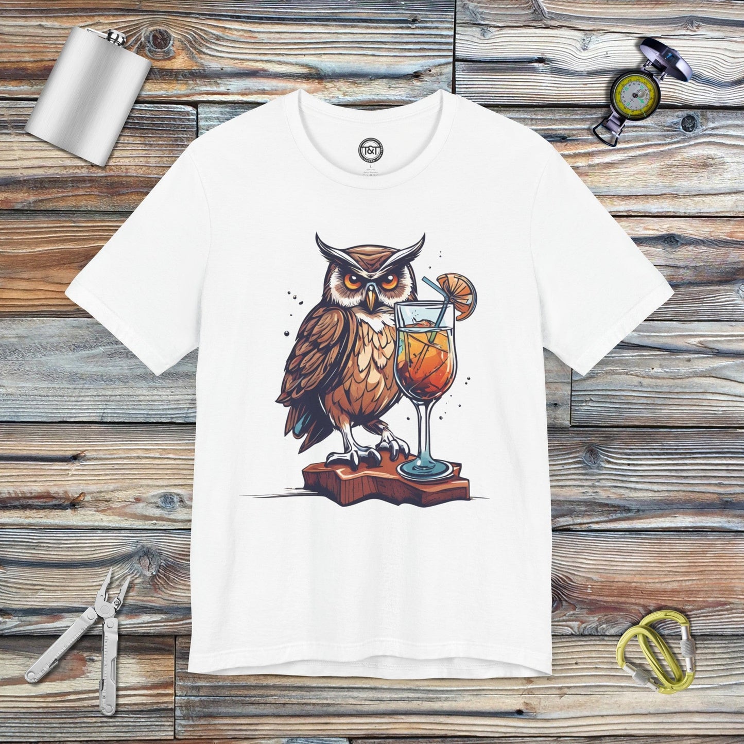 Tavern and Trail T-Shirt Mai Tai Owl T-Shirt White / S