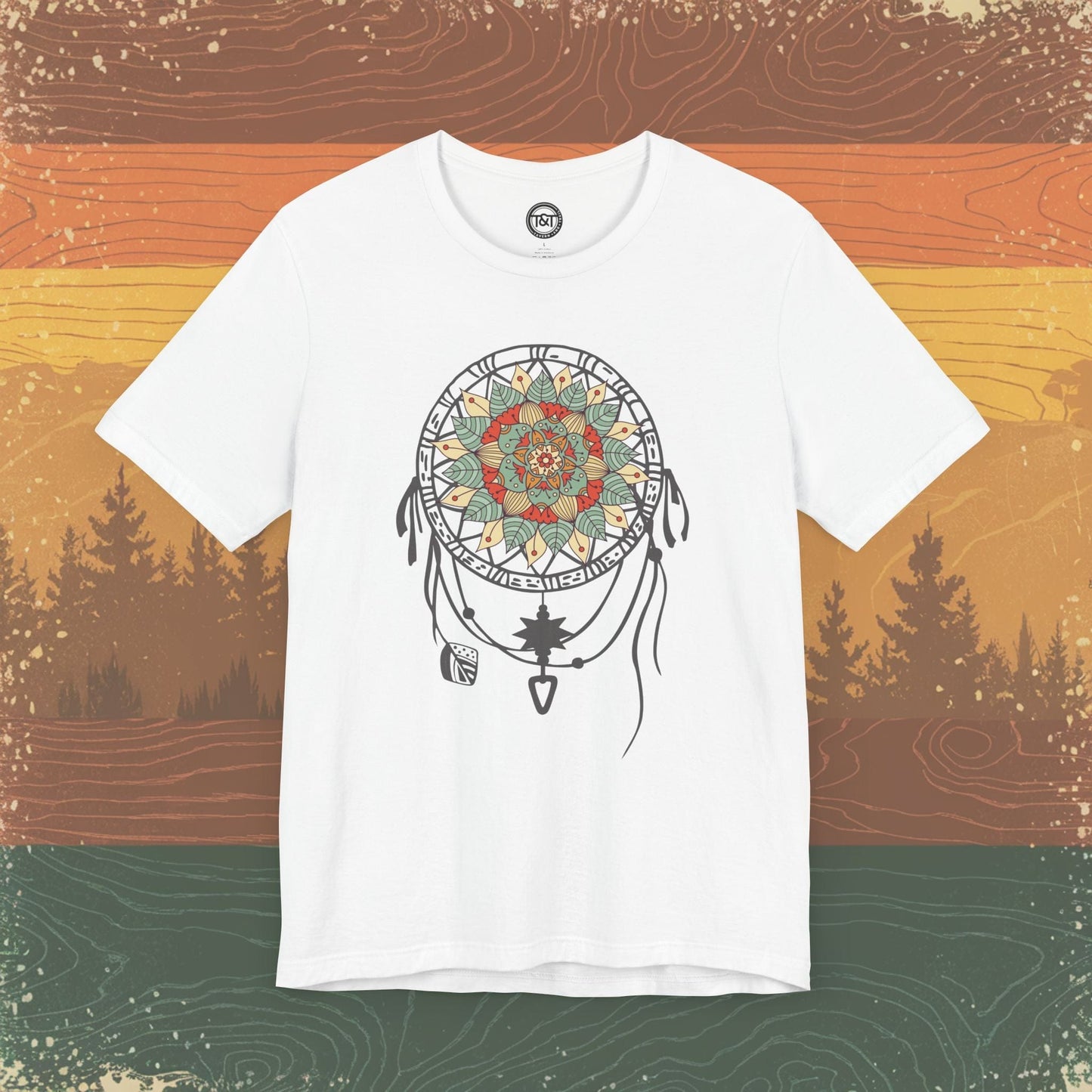 Tavern and Trail T-Shirt Mandala Dream Catcher (Gen 1) T-Shirt White / S