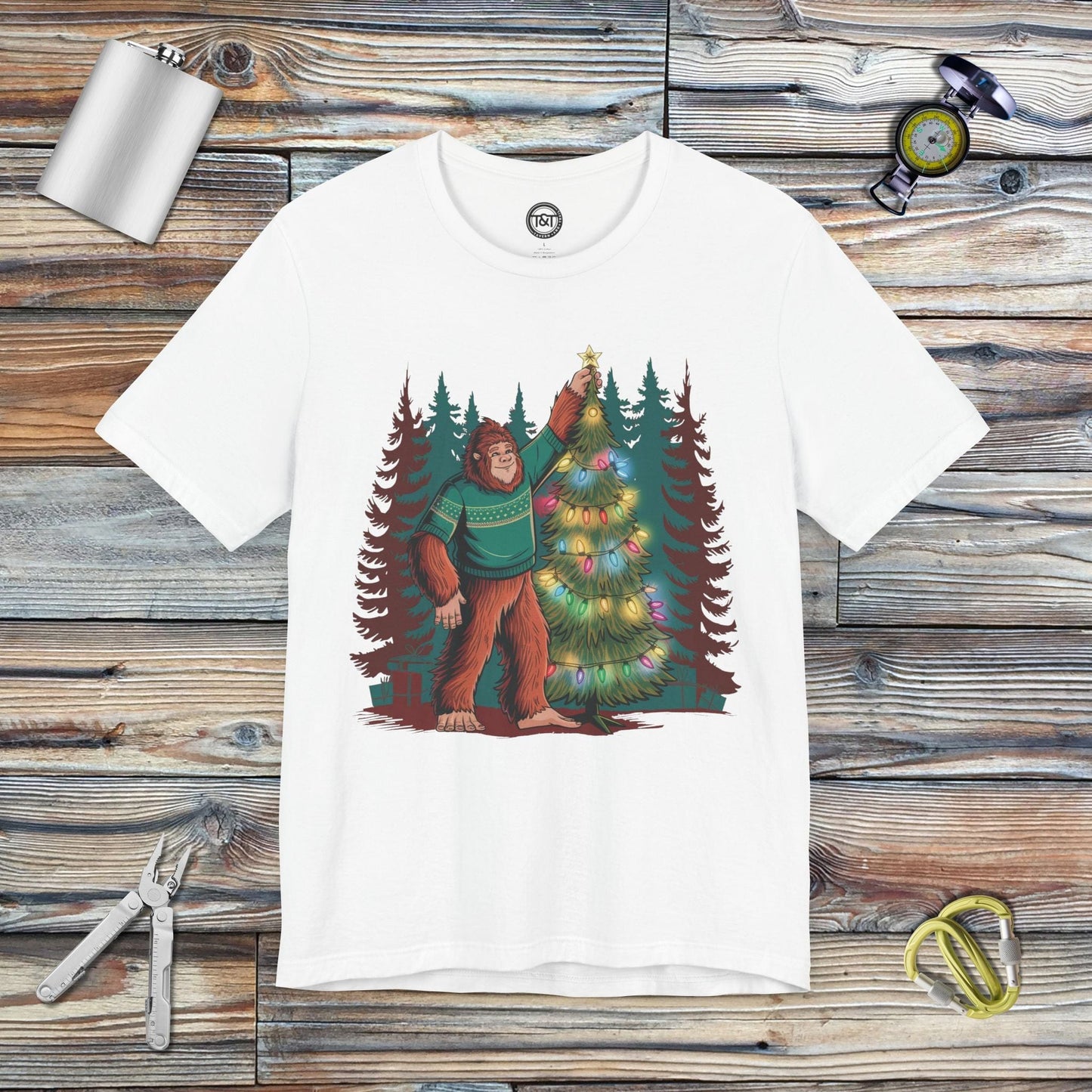 Tavern and Trail T-Shirt Merry Squatchmas T-Shirt White / S