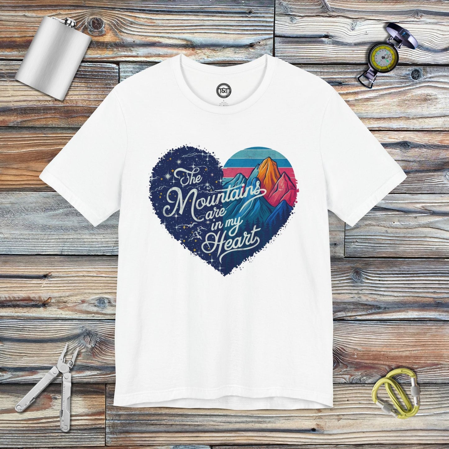 Tavern and Trail T-Shirt Mountain Heart T-Shirt White / S