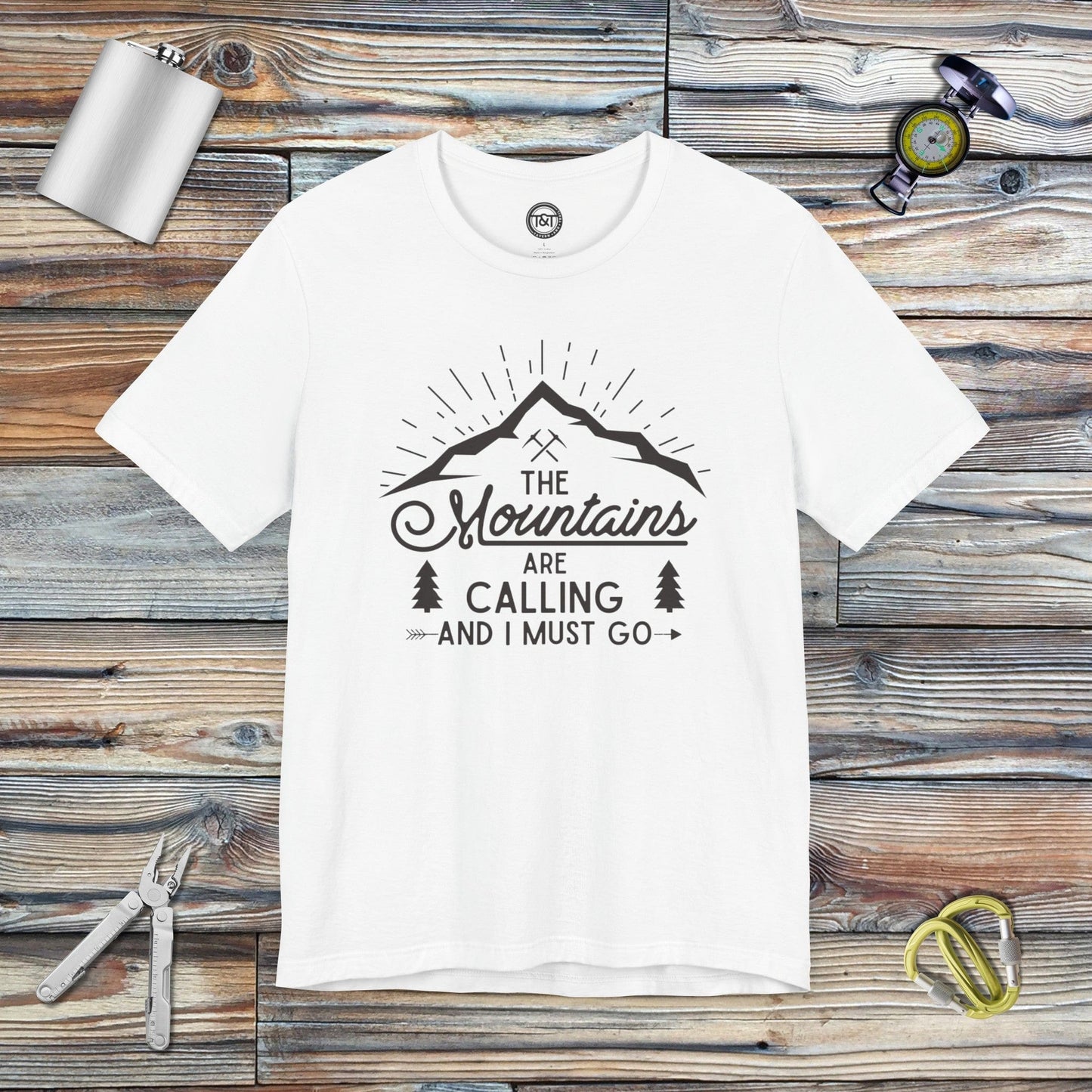 Tavern and Trail T-Shirt Mountains Calling T-Shirt White / S