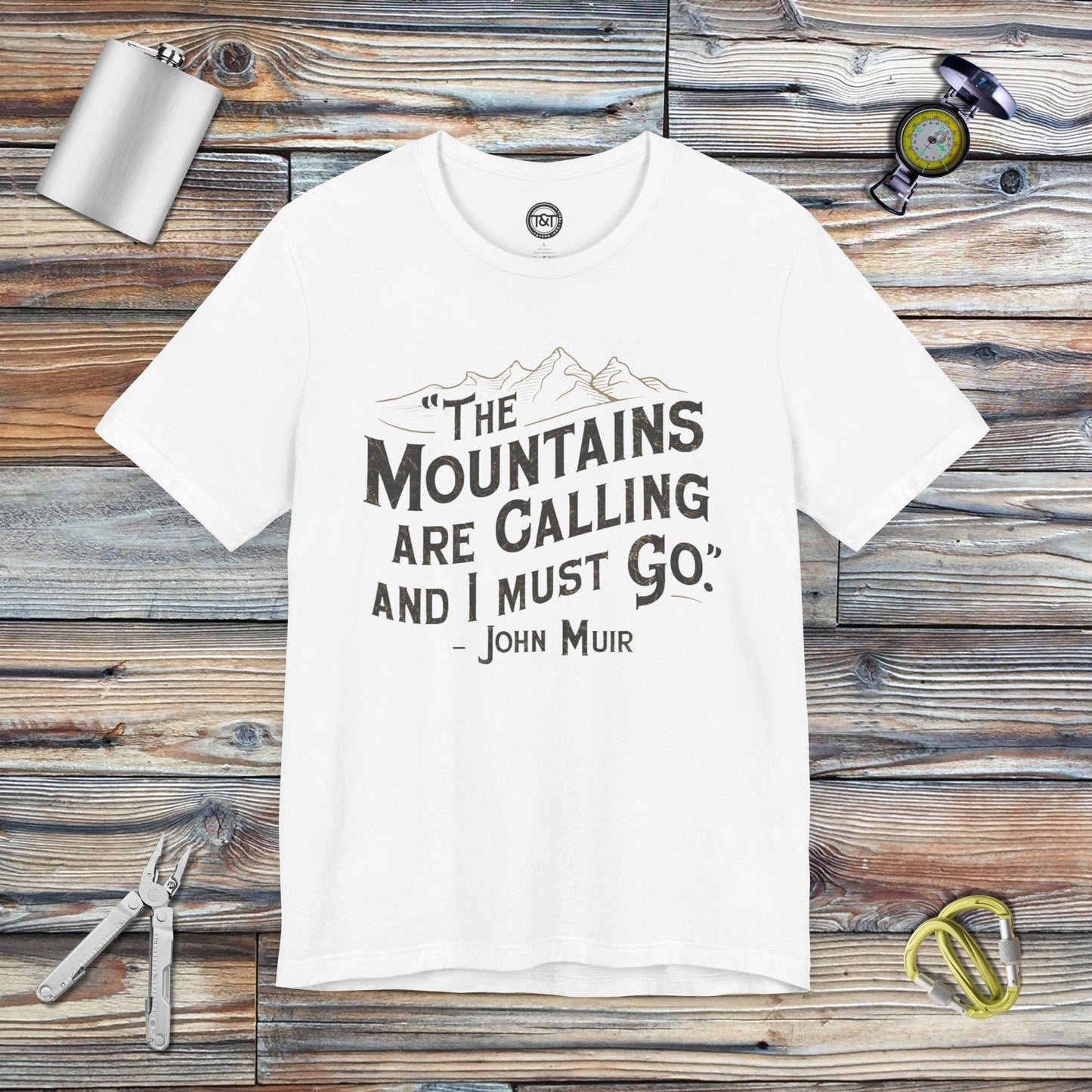 Tavern and Trail T-Shirt Muir Mountains T-Shirt White / S