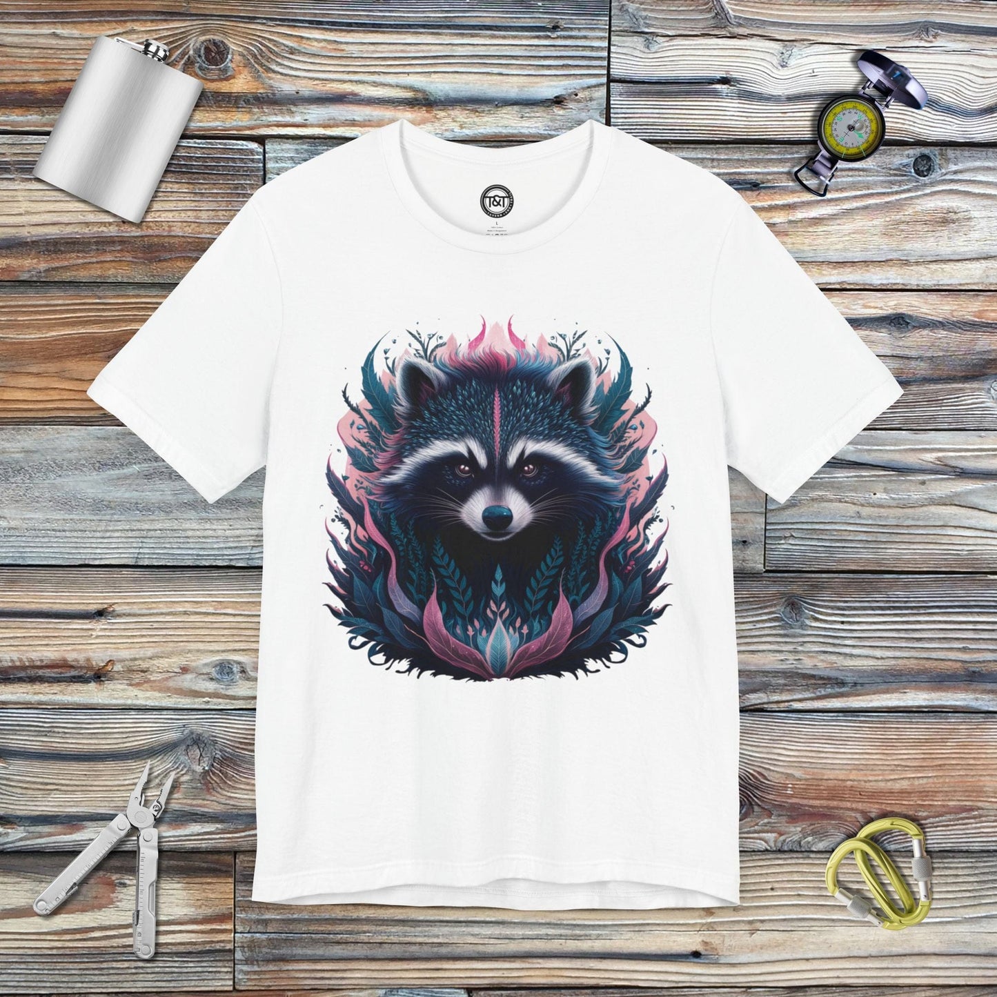 Tavern and Trail T-Shirt Mystic Racoon T-Shirt White / S