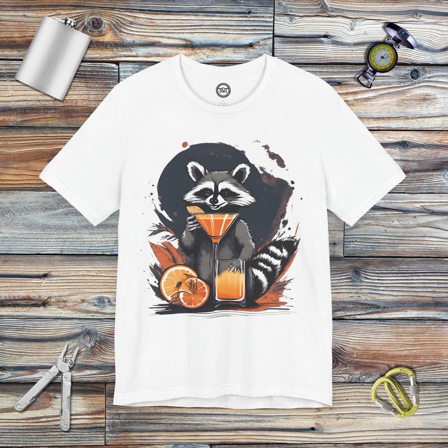 Tavern and Trail T-Shirt Racoon Cosmo T-Shirt White / S