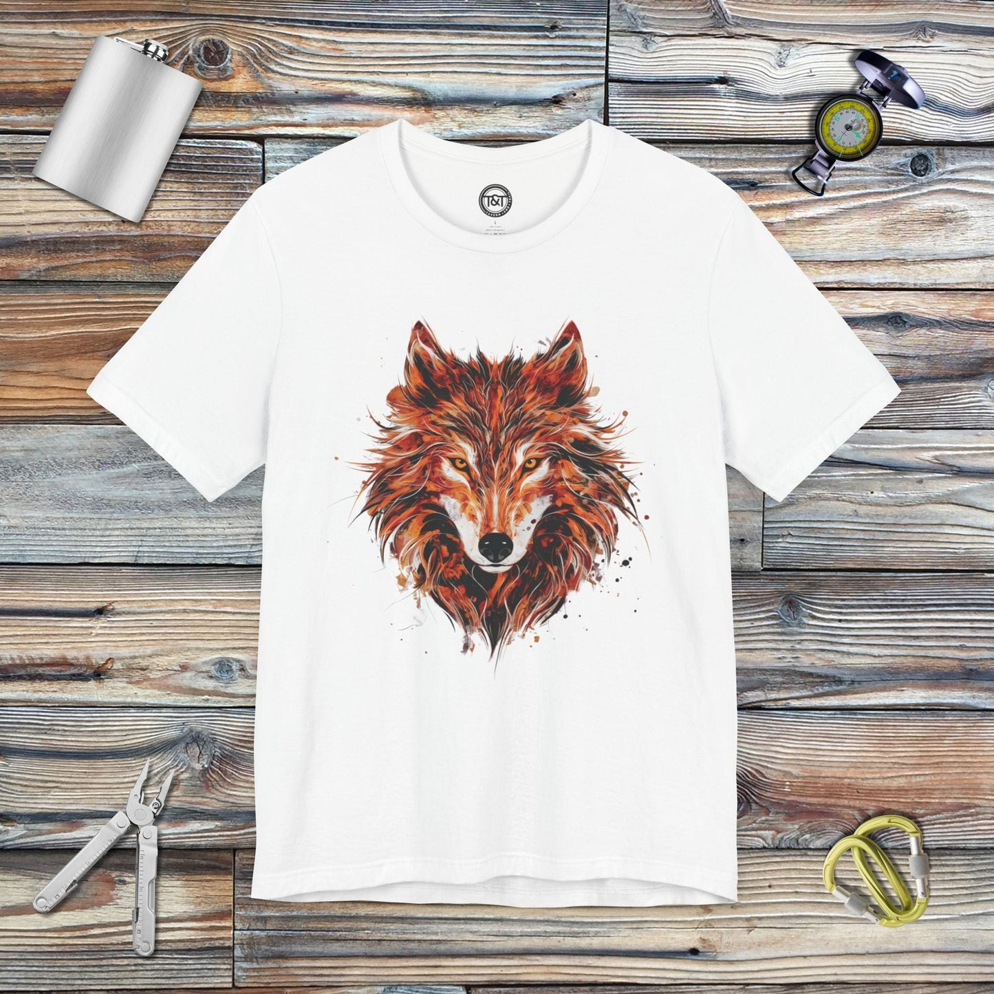 Tavern and Trail T-Shirt Red Wolf T-Shirt White / S