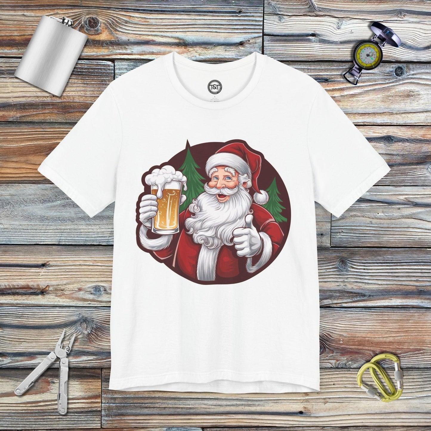 Tavern and Trail T-Shirt Santa Brews T-Shirt White / S