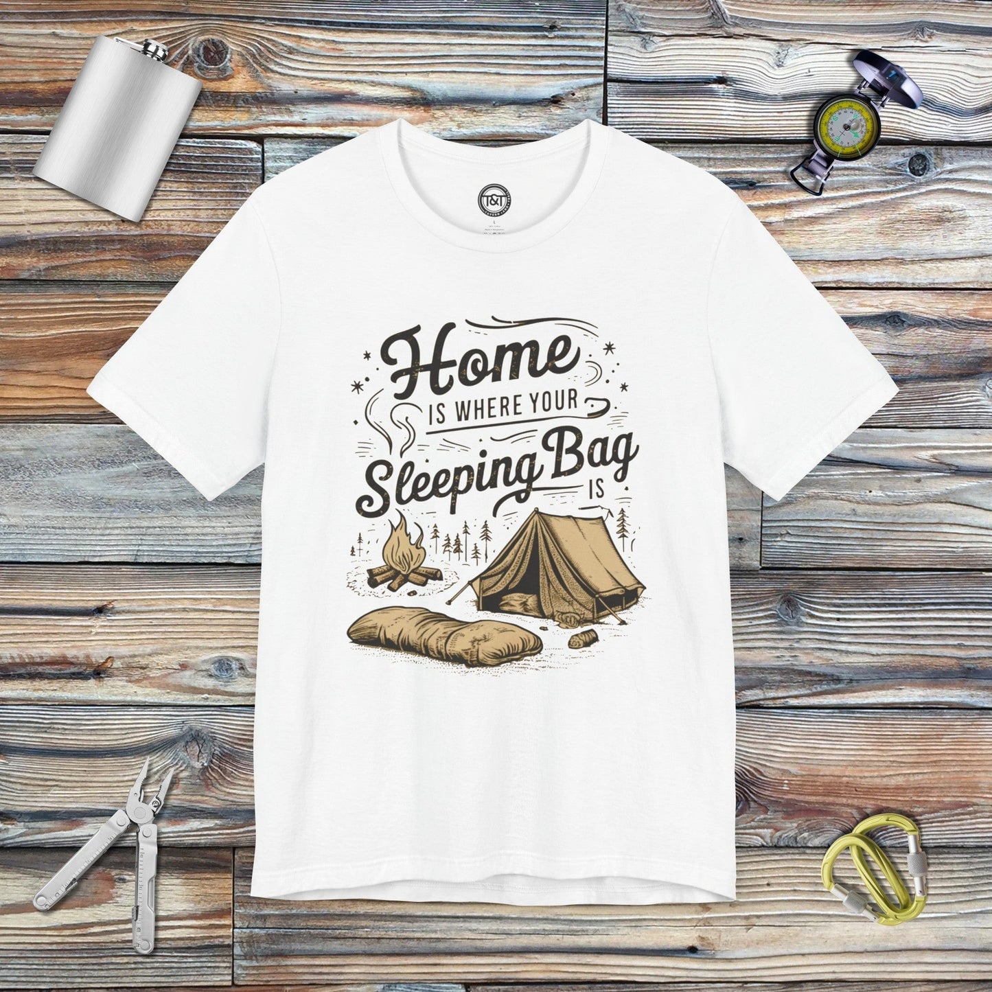 Tavern and Trail T-Shirt Sleeping Bag T-Shirt White / S