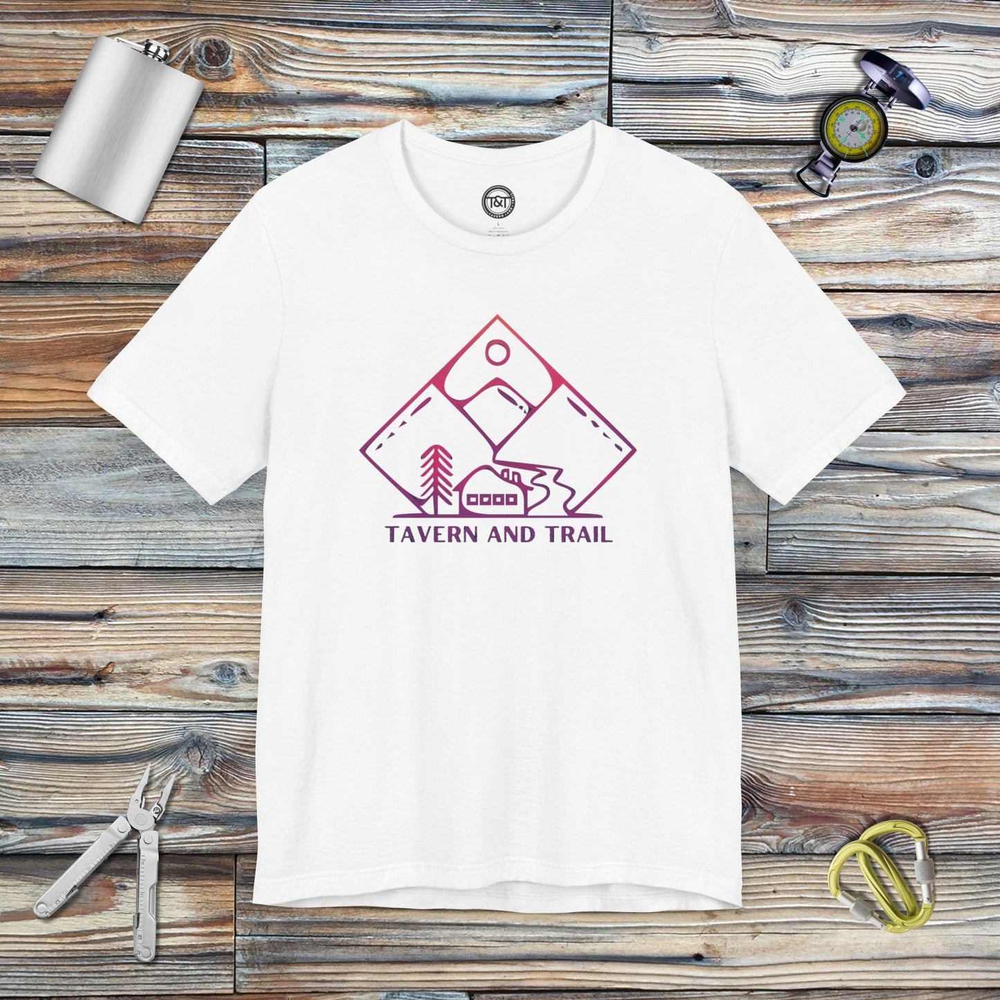 Tavern and Trail T-Shirt T&T Diamond Sunset T-Shirt White / S