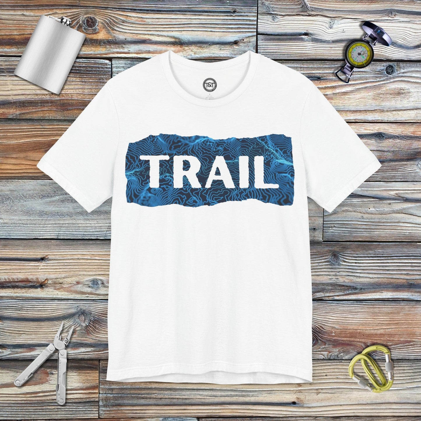 Tavern and Trail T-Shirt Trail (Topographic - Gen 1) T-Shirt White / S