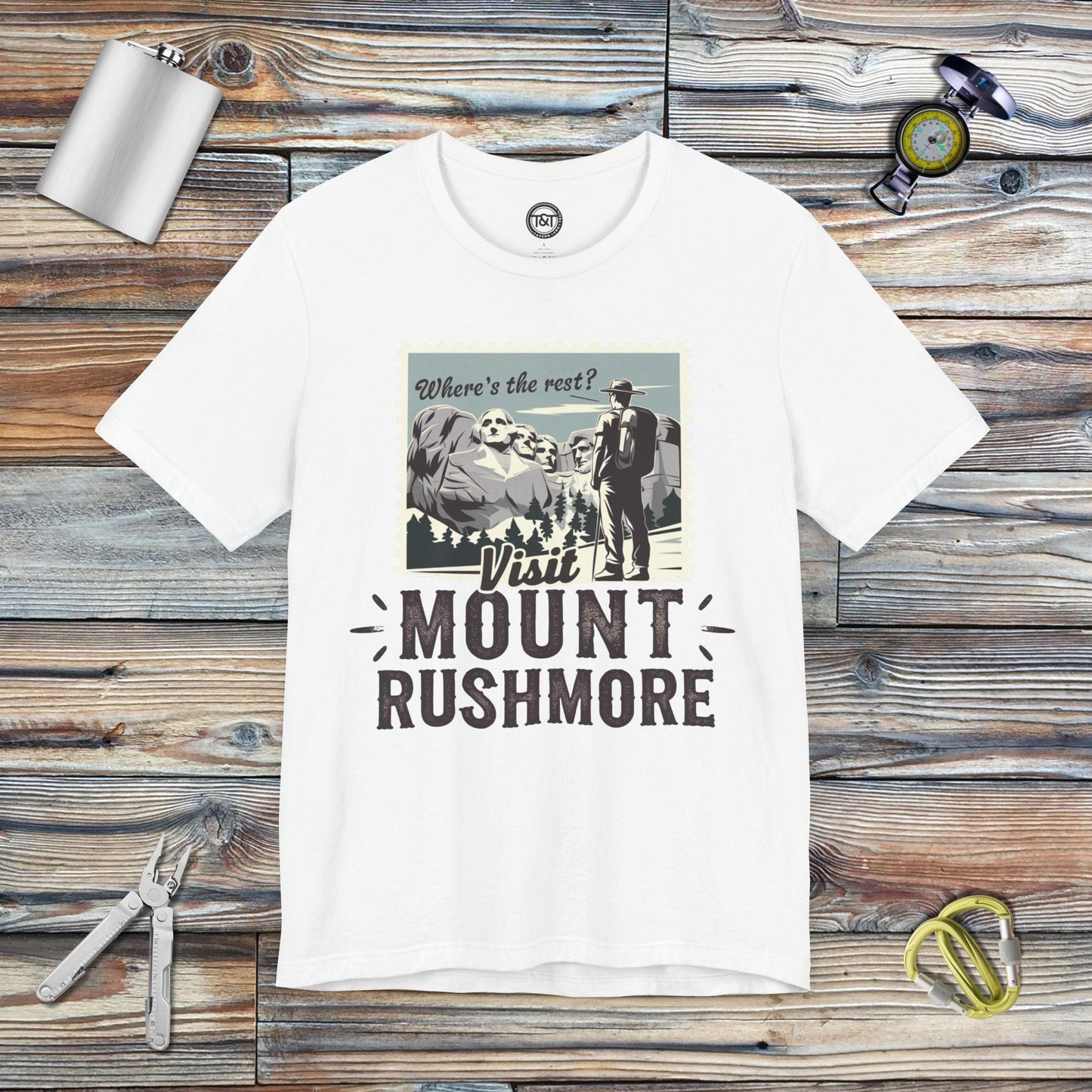 Tavern and Trail T-Shirt Visit Mount Rushmore T-Shirt White / S