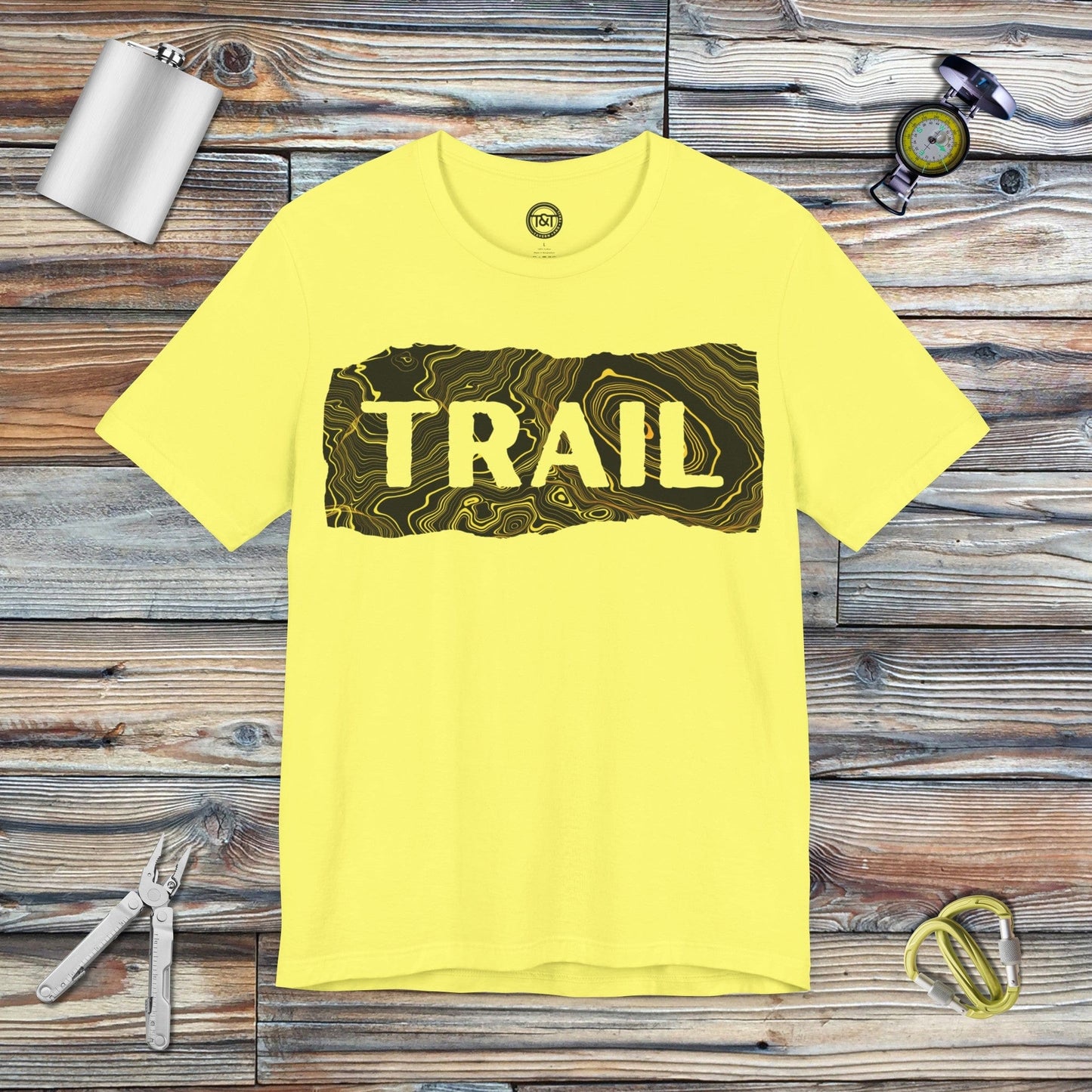 Tavern and Trail T-Shirt Trail - (Topographic Gen 2) T-Shirt Yellow / S